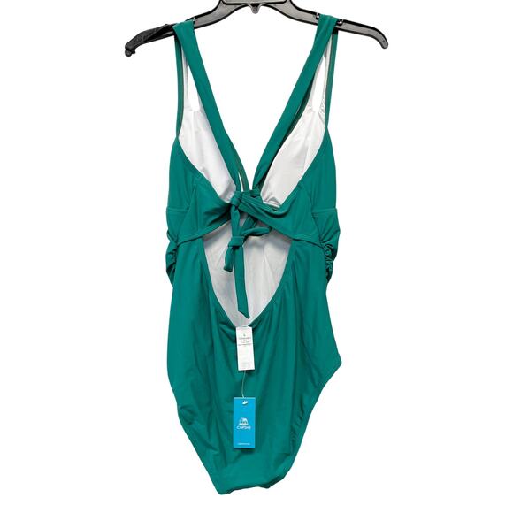 Cupshe Women's Green Ruched Cross Back One Piece Swimsuit Size Large - Picture 4 of 7